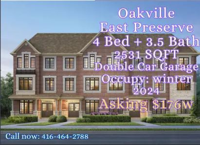 4 bedrooms 3.5 baths house For Sale By Owner in Oakville Ontario