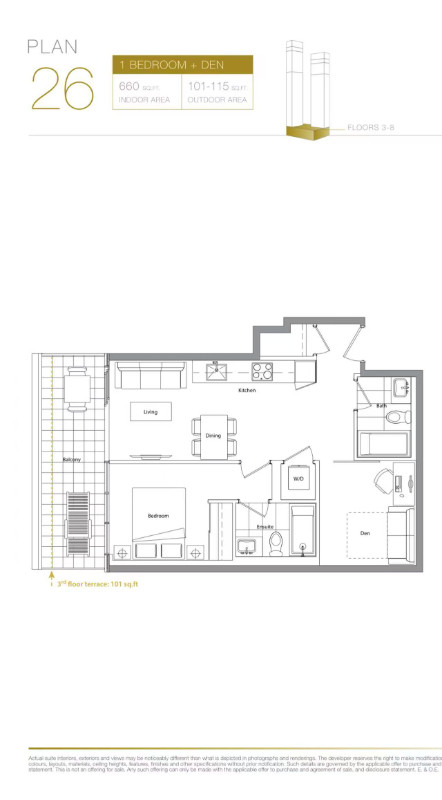 1 + Den bedrooms 2 baths house For Sale By Owner in Toronto Ontario